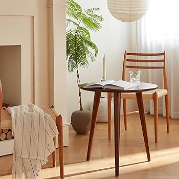 Amazon｜MU RONG サイドテーブル 丸 テーブル アメリカオーク